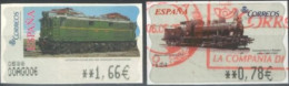 SPAIN- 2005/06, LOCOMOTIVES STAMPS LABELS SET OF 2, DIFFERENT VALUES, USED. - Oblitérés