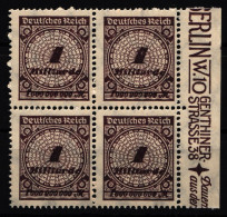 Deutsches Reich 325 Postfrisch 4er Block,, Feldmerkmale Pe3, Pe6 #HA843 - Sonstige & Ohne Zuordnung