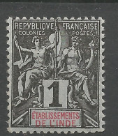 INDE  N° 1 Gom Coloniale NEUF** LUXE  SANS CHARNIERE / Hingeless  / MNH - Unused Stamps