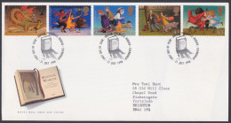 GB Great Britain 1998 FDC Books For Children, Book, Books, Fantasy, Story, Dragon, Pictorial Postmark, First Day Cover - Brieven En Documenten