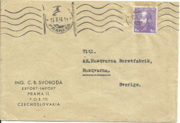 CHECOSLOVAQUIA,  CARTA  DIRIGIDA  A SUECIA,  AÑO  1946 - Storia Postale