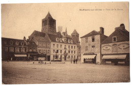 CPA 14 - SAINT PIERRE SUR DIVES (Calvados) - Place De La Mairie (petite Animation, Chausseur, Coiffeur) - Other & Unclassified