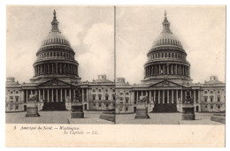 CPA  Stéréoscopique - ETATS UNIS - 3. WASHINGTON. Le Capitole - LL  - Cartoline Stereoscopiche