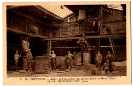 CPA 60 - SAINT LEU D'ESSERENT (Oise) - 8. Mme Thévenot. Atelier De Fabrication Des Grosses Pièces En Béton Vibré . Ch W. - Industry