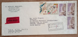 Colombia Registered Cover , El Heraldo Mercatil Internacional Sent To Argentina - Colombia