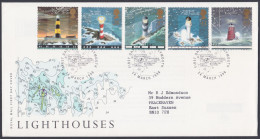 GB Great Britain 1998 FDC Lighthouse, Lighthouses, Coast, Ocean, Pictorial Postmark, First Day Cover - Brieven En Documenten