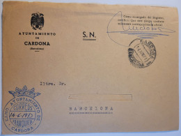 AYUNTAMIENTO DE CARDONA1973 - Franchigia Postale