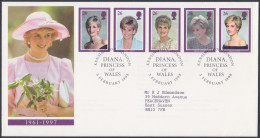 GB Great Britain 1998 FDC Princess Diana, Royal, Royalty, Pictorial Postmark, First Day Cover - Lettres & Documents