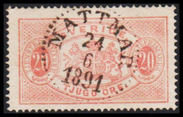 1877-1882. Coat-of-Arms. Perf. 13. 20 ÖRE CANCELLED MATTMAR 24 6 1891. (Michel Di. 7Ba) - JF545218 - Dienstzegels