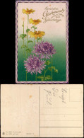 Glückwunsch Geburtstag Birthday Blumen JUGENDSTIL 1906 Goldrand - Otros & Sin Clasificación