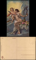 Ansichtskarte  Liebe Liebespaare - Love Liebesliednackte Frau Engel 194 - Couples