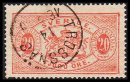 1877-1882. Coat-of-Arms. Perf. 13. 20 ÖRE CANCELLED TROSSNÄS 14 5 1889. (Michel Di. 7Ba) - JF545226 - Officials