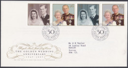 GB Great Britain 1998 FDC Wedding Anniversary, Queen Elizabeth II, Royal, Royalty, Pictorial Postmark, First Day Cover - Storia Postale