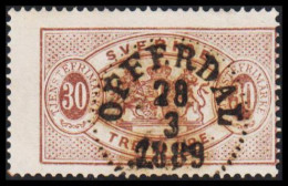 1877-1882. SVERIGE. Coat-of-Arms. Perf. 13. 30 ÖRE Cancelled OFFERDAL 28 3 1889. (Michel D. 9B) - JF545241 - Oficiales