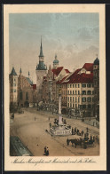 AK München, Marienplatz Mit Mariensäule Und Altes Rathaus  - Muenchen