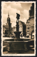 AK Dortmund, Marktbrunnen Mit Blick Zur Kirche  - Dortmund