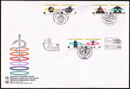 UNO NEW YORK - WIEN - GENF 1993 TRIO-FDC Weltgesundheitsorganisation - New York/Geneva/Vienna Joint Issues