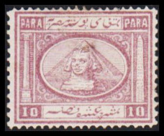 1867. EGYPT. 10 PARA Sphinx & Pyramid. Beautiful Pale Shade. Hinged.  (Michel 9a) - JF545251 - 1866-1914 Khédivat D'Égypte