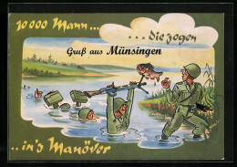 AK 10000 Mann Die Zogen In`s Manöver, Bundeswehr Humor  - Other & Unclassified