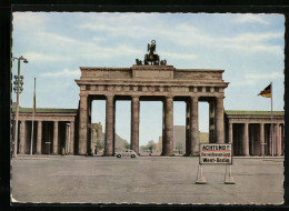 AK Berlin, Verlassen Von West-Berlin, Grenze Am Brandenburger Tor  - Zoll