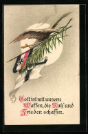 Künstler-AK Adler Mit Fahne  - War 1914-18