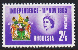 1965. RHODESIA. INDEPENDENCE. 2/6 Sh. Elizabeth, Never Hinged.  (Michel 8) - JF545277 - Rhodésie (1964-1980)