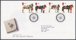 GB Great Britain 1997 FDC Queen's Horses, Horse, Royal, Royalty, Pictorial Postmark, First Day Cover - Brieven En Documenten