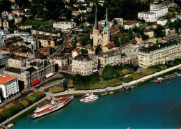 13682794 Luzern LU Hofkirche Schiffsrestaurant Wilhelm Tell Fliegeraufnahme Luze - Sonstige & Ohne Zuordnung