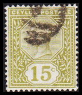 1886-1888. CEYLON. Victoria. 15 C.  (MICHEL 96) - JF545314 - Ceylan (...-1947)