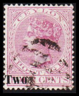 1888. CEYLON. Victoria. Two On FOUR CENTS. Thin.  (MICHEL 102) - JF545317 - Ceilán (...-1947)