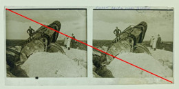 Photo Sur Plaque De Verre, La Pompelle, Ruines Du Fort, Reims, Guerre 14/18, Tank Allemand, Char, Animées, Années 1920. - Diapositivas De Vidrio