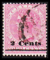 1888. CEYLON. Victoria. 2 Cents On FOUR CENTS.  (MICHEL 105) - JF545322 - Ceylon (...-1947)