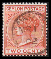 1893-1900. CEYLON. Victoria. TWO CENTS.  (MICHEL 116) - JF545329 - Ceilán (...-1947)