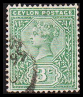 1893-1900. CEYLON. Victoria. 3 C.  (MICHEL 118) - JF545330 - Ceilán (...-1947)