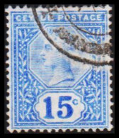 1893-1900. CEYLON. Victoria. 15 C.  (MICHEL 122) - JF545334 - Ceylon (...-1947)