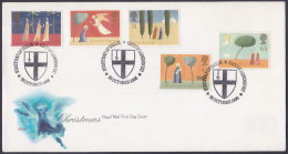 GB Great Britain 1996 FDC Christmas, Christianity, Festival, Christian, Pictorial Postmark, First Day Cover - Brieven En Documenten