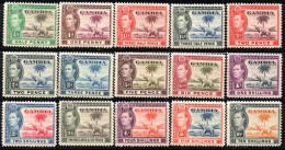 2942.GAMBIA 1938-1945 ELEPHANT SG.150-161(-156a 1/3) MNH - Gambie (...-1964)