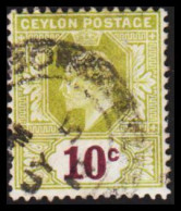 1903-1911. CEYLON. Edward VII. 10 C.  (MICHEL 151) - JF545343 - Ceilán (...-1947)