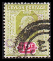 1903-1911. CEYLON. Edward VII. 12 C. Interesting Cancel. (MICHEL 152) - JF545344 - Ceilán (...-1947)