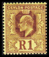 1903-1911. CEYLON. Edward VII. R 1. Hinged, Fold. (MICHEL 159) - JF545349 - Ceylon (...-1947)