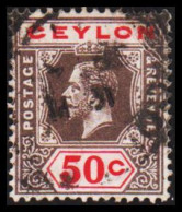 1911-1925. CEYLON. Georg V. 50 C.  (MICHEL 174) - JF545355 - Ceylan (...-1947)