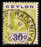 1911-1925. CEYLON. Georg V. 30 C. Fine Cancel. (MICHEL 173) - JF545356 - Ceylon (...-1947)