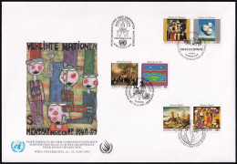 UNO NEW YORK - WIEN - GENF 1993 TRIO-FDC Menschenrechte - Gezamelijke Uitgaven New York/Genève/Wenen