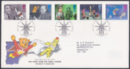 GB Great Britain 1996 FDC TV, Television, Children, Cartoon, Horse, Drama, Art, Pictorial Postmark, First Day Cover - Brieven En Documenten