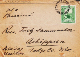 1902. PERU. VEINTIDOS CENTAVOS Single On Cover (folds) To USA Cancelled CALLAO NOV 12 1902. Reverse Arriva... - JF545372 - Peru