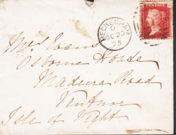 1865. ENGLAND. Victoria. ONE PENNY. Plate 179 On Small Cover (tear) To Isle Of Wight Cancelled... (Michel 16) - JF545378 - Other & Unclassified