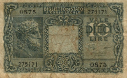 BANCONOTA ITALIA REGNO 10 Lire BIGLIETTO DI STATO - Italië – 10 Lire