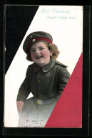 AK Mädchen In Uniform, Kinder Kriegspropaganda  - Guerra 1914-18