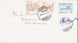 1975. DANMARK.  90 ØRE Dogsledge From GRØNLAND Together With Pair 70 öre Cancelled KØBENHA... (Michel 552553) - JF545392 - Lettres & Documents