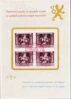 1919. CESKOSLOVENSKO. Legionaire Issue 100 H In 4block Beautifully Cancelled In Red PRAHA 1919 And Mounted... - JF545398 - Oblitérés